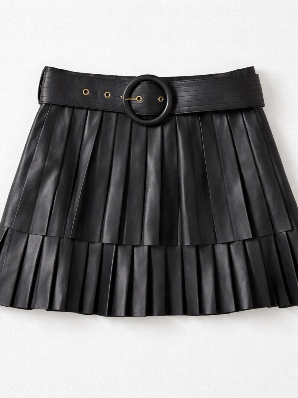 Zara Faux Leather Pleated Mini Skirt